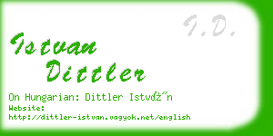 istvan dittler business card